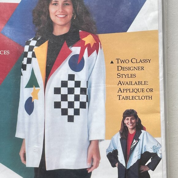 VTG Lasting Impressions Applique Tablecloth Jacket Pattern 225 FF Uncut NOS - Picture 2 of 3
